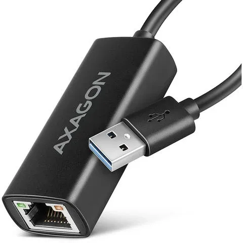 AXAGON Мрежови адаптер ADE-AR, от USB-A(м) към 1x RJ45 10/100/1000Mbps(ж), черен
