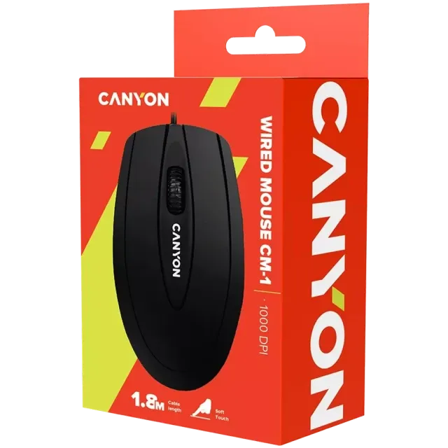 Canyon Мишка CNE-CMS1, Черна, Жична