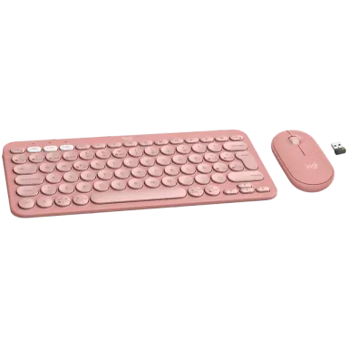 LOGITECH Pebble 2 Bluetooth Keyboard Combo - TONAL ROSE - US INT'L