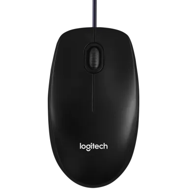 LOGITECH B100 Corded Mouse - BLACK - USB - B2B