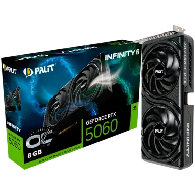 PALIT GeForce RTX 5060 Infinity 2 OC 8GB GDDR7 128 bit, 1x HDMI 2.1b, 3x DP 2.1b, 2 Fan, 1x 8-pin pwr connector, 550W, 262.1 x 126.3 x 40.1 mm…