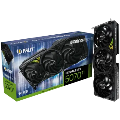 PALIT GeForce RTX 5070 Ti GamingPro-S 16GB GDDR7 256 bit, 1x HDMI 2.1b, 3x DP 2.1b, 3 Fan, 1x 16-pin pwr connector, 750W, 331.9 x 127.1 x 49.7 mm…