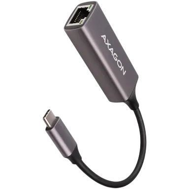 AXAGON ADE-TRC Type-C USB3.2 Gen 1 - Gigabit Ethernet 10/100/1000 Adapter, metal, titan grey