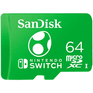 SANDISK Nintendo MicroSDXC UHS-I card for Nintendo Switch, Yoshi Edition- 64GB, Up to 100MB/s read up to 90MB/s write