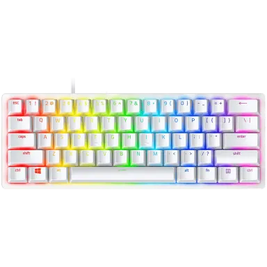 Razer Huntsman Mini White, Linear Optical Switch, size 60%, RGB Chroma, Doubleshot PBT Keycaps, Standard Bottom Row Layout, Fully programmable keys…