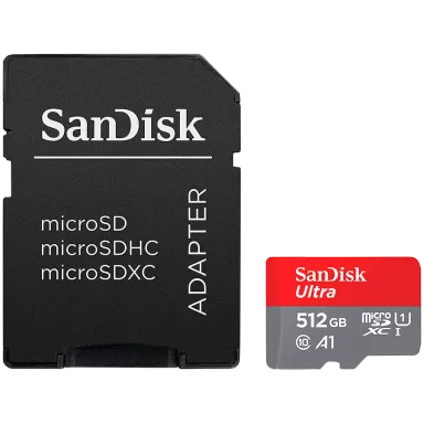 SANDISK Ultra microSDXC 512GB + SD Adapter 150MB/s A1 Class 10 UHS-I