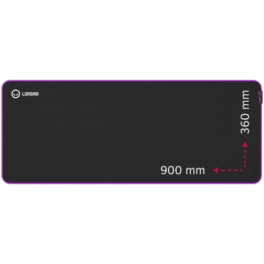 Lorgar Main 319, Gaming mouse pad, High-speed surface, Purple anti-slip rubber base, size: 900mm x 360mm x 3mm, weight 0.6kg