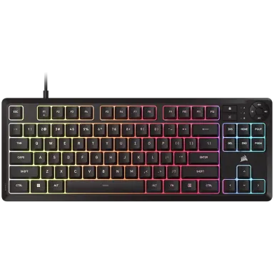 CORSAIR K55 CORE TKL RGB Gaming Keyboard, Backlit Zoned RGB LED, Rubberdome
