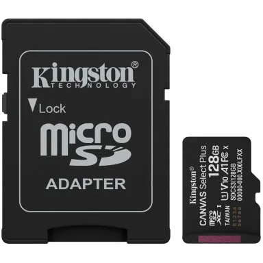 Kingston 128GB microSDXC Canvas Select Plus Gen3 150MB/s A1 Card + Adapter