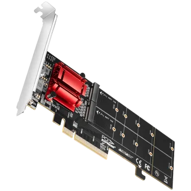 Axagon PCEM2-ND PCIE 2X NVME M.2 CONTROLLERPCI-Express x8 internal controller for connecting two NVMe M.2 SSD disks to a computer. Supports main…