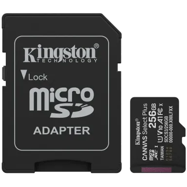 Kingston 256GB microSDXC Canvas Select Plus Gen3 150MB/s A1 Card + Adapter