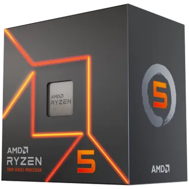 AMD CPU Desktop Ryzen 5 6C/12T 7600 (5.2GHz Max, 38MB,65W,AM5) box, with Radeon Graphics and Wraith Stealth Cooler