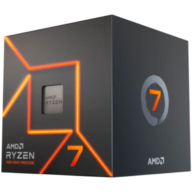 AMD CPU Desktop Ryzen 7 8C/16T 7700 (5.3GHz Max, 40MB,65W,AM5) MPK,with Radeon Graphics and Wraith Stealth Cooler