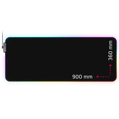 Lorgar Steller 919, Gaming mouse pad, High-speed surface, anti-slip rubber base, RGB backlight, USB connection, Lorgar WP Gameware support, size…
