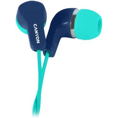 CANYON Stereo Earphones with inline microphone, Blue