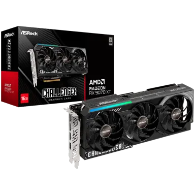 ASROCK Video Card AMD Radeon RX 9070 XT Challenger 16GB GDDR6 256-bit, 1x HDMI, 3x DP, 2x 8-pin PWR connector, PCIe 5.0 x16, recommended PSU 800W…
