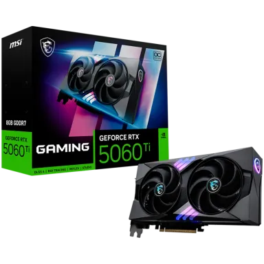 MSI Video Card Nvidia GeForce RTX 5060 Ti 8G GAMING OC, 8GB GDDR7, 128bit, Effective Memory Clock: 28000MHz, Boost: 2647 MHz, 4608 CUDA Cores, PCIe…
