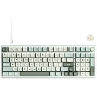 ROYAL KLUDGE RK R98Pro Sky Cyan Gaming Keyboard Cream switch