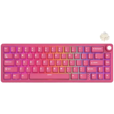 ROYAL KLUDGE R65 Berry Red Gaming Keyboard Cream Switch