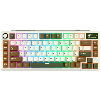 ROYAL KLUDGE RK L75 Palm Green Gaming Keyboard Cream switch