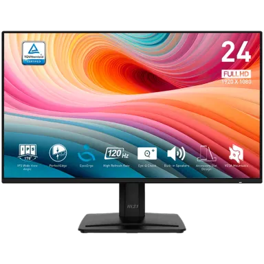 MSI PRO MP242A E2 Professional Business Monitor, 23.8" 120Hz, FHD (1920x1080) 16:9, IPS Anti-glare, 1ms/4ms, 300nits, 1500:1, 178/178, Adaptive-Sync…