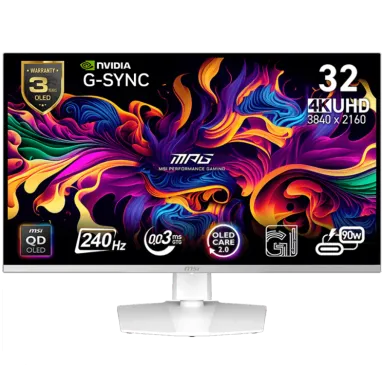 MSI MPG 321URXW QD-OLED Gaming Monitor, 31.5" 240Hz, UHD (3840x2160) 16:9, QD-OLED, 0.03ms, 250nits, 1500000:1, 178/178, G-Sync Compatible…