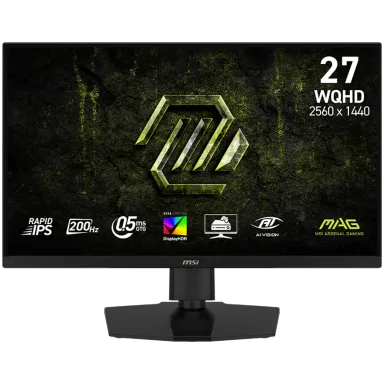 MSI MAG 274QPF E20 Gaming Monitor, 27" 200Hz, WQHD (2560x1440) 16:9, Rapid IPS, 0.5ms, 300nits, 1000:1, 178/178, G-SYNC Compatible, AMD FreeSync…
