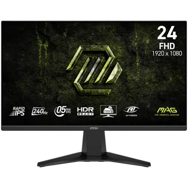 MSI MAG 245F X24 Gaming Monitor, 23.8" 240Hz, FHD (1920x1080) 16:9, Rapid IPS, 0.5ms, 300nits, 1000:1, 178/178, AMD FreeSync Premium, HDR Ready…
