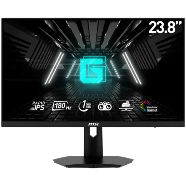 MSI G244F E2 Gaming Monitor, 23.8" 180Hz, FHD (1920x1080) 16:9, Rapid IPS Anti-glare, 1ms, 300nits, 1000:1, 178/178, Adaptive-Sync, Tilt, 1x DP, 2x…