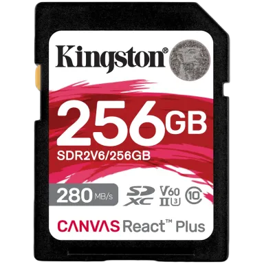 Kingston 256GB SDXC Canvas React Plus SDXC UHS-II 280R/150W U3 V60