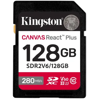 Kingston 128GB SDXC Canvas React Plus SDXC UHS-II 280R/100W U3 V60