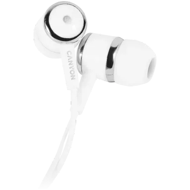 CANYON Stereo earphones with microphone, White