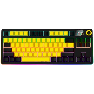 LORGAR KBP70TKLW, Wireless TKL Mechanical Gaming Keyboard Pro, Black/yellow, EN layout
