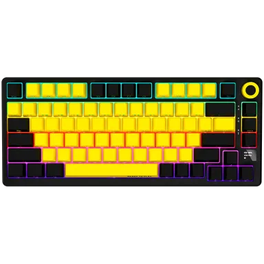 LORGAR KBP7075W, Wireless 75% Mechanical Gaming Keyboard Pro, Black/yellow, EN layout