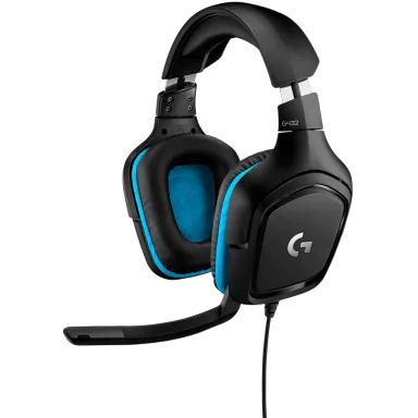 LOGITECH G432 Wired Gaming Headset 7.1 - LEATHERETTE - BLACK/BLUE - USB