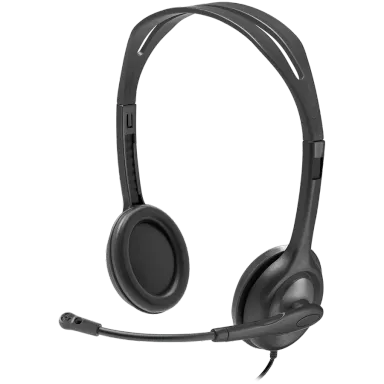 LOGITECH H111 Corded Stereo Headset - BLACK - 3.5 MM