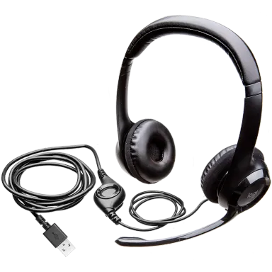 LOGITECH H390 Corded Headset - BLACK - USB