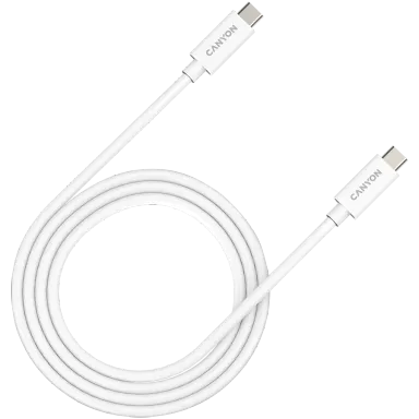 CANYON UC-44, cable, U4-CC-5A1M-E, USB4 TYPE-C to TYPE-C cable assembly 40G 1m 5A 240W(ERP) with E-MARK, CE, ROHS, white