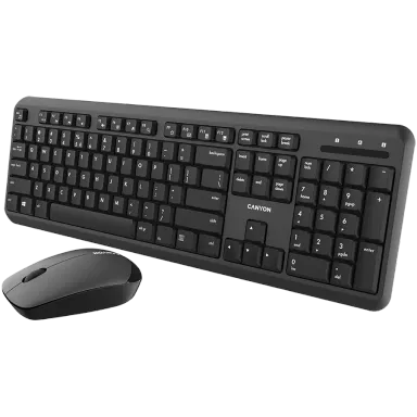 CANYON SET-W20 EN/BG Keyboard+Mouse Velvet Wireless Black